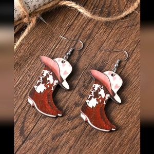 Cowgirl Boots And Hat Earrings